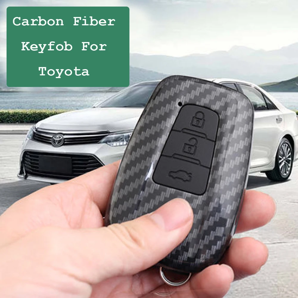 Углеродное волокно 2 дюйма 3 кнопки автомобильная модель для Toyota CHR Camry Prius Prado 2016 -