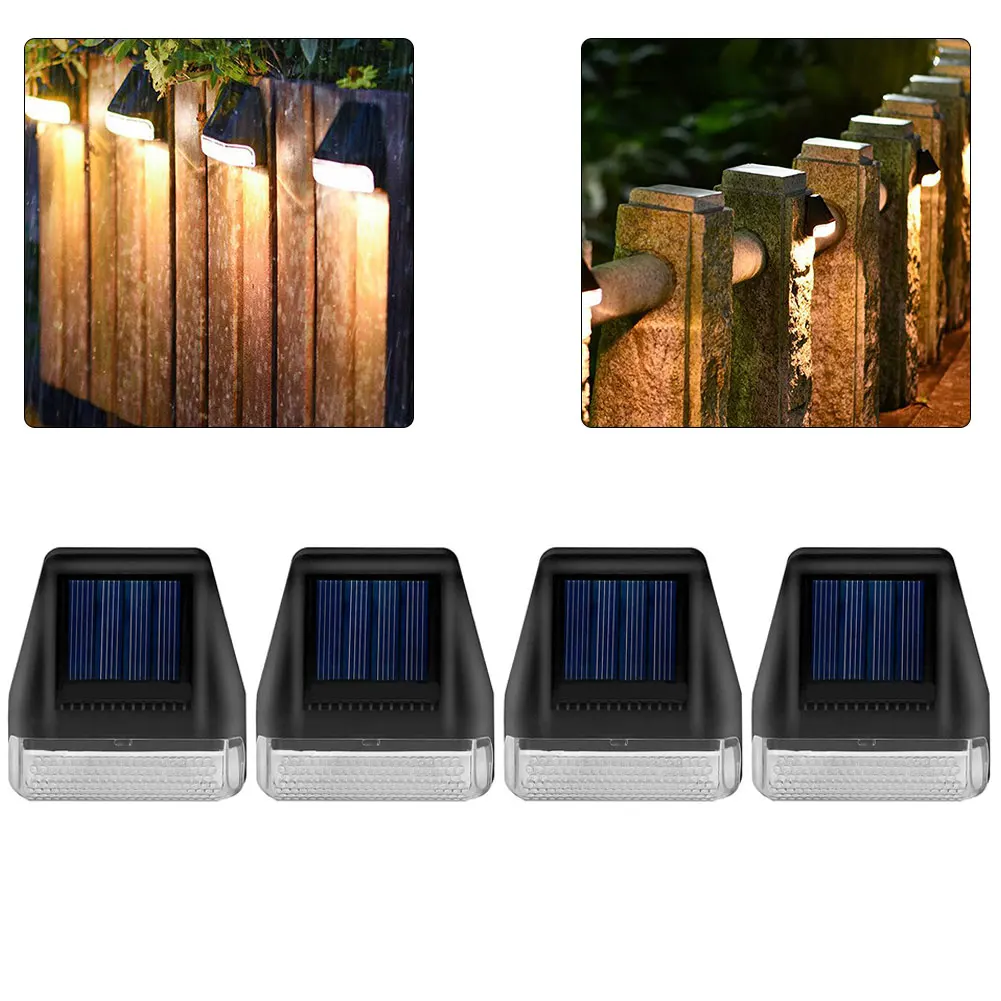 

Solar Wall Light Outdoor Warm Light Waterproof Led Solar Lamp Fence Garden Decoration Night Sensor Pathway Landscape Lights 4pcs
