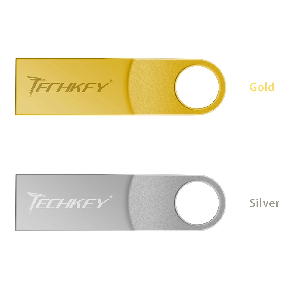 Usb флеш накопитель TECHKEY новый водонепроницаемый 64 ГБ 32 16 8 4 серебристая флешка u