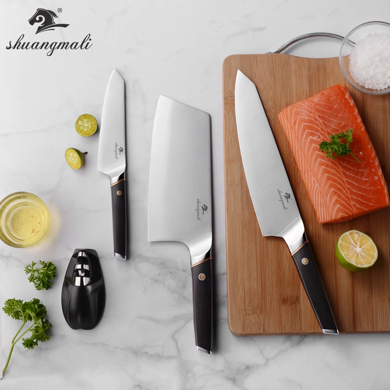 4 шт. Универсальный Пособия по кулинарии Кухня шеф повара Ножи набор точилка 5Cr15