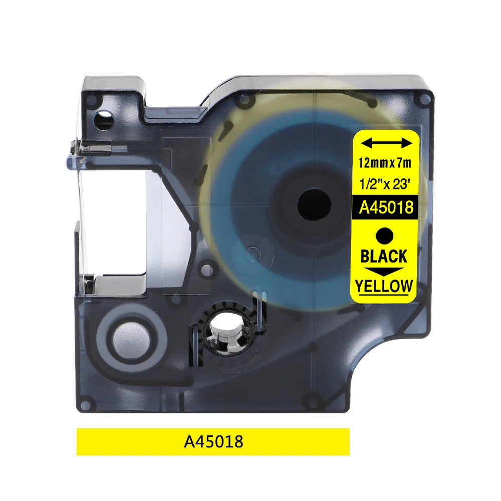 Black on Yellow Labelife 1 шт Многоцветный 45013 совместимый с Dymo D1 менеджер 12 мм черный на белом фоне ленты с лейблом для этикетка Dymo менеджер 160 280 210 - Цвет: Black on Yellow
