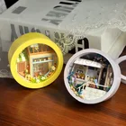 Миниатюрный Кукольный дом DIY, деревянный дом ручной работы, модель здания 3D светодиодный светодиодная подсветка, креативный Кукольный дом, мебель, подарок для детей