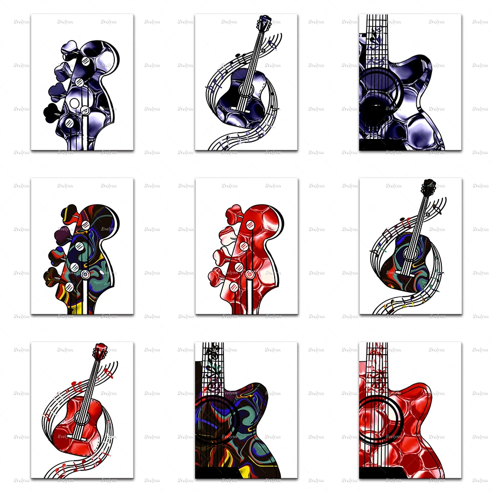 

Guitar Posters. Guitar Prints. Music Wall Art. Music Prints.Home Decor Canvas Living Room Decoration Unique Gift