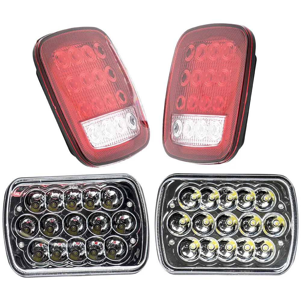 

7pcs 6 LED Headlights + Tail Reverse Lights for Jeep Wrangler YJ 1987-1995