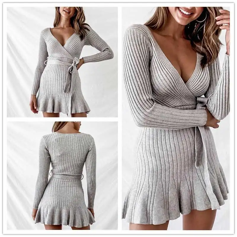 BOHO INSPIRED теплое вязаное платье с длинным рукавом сексуальные платья для женщин