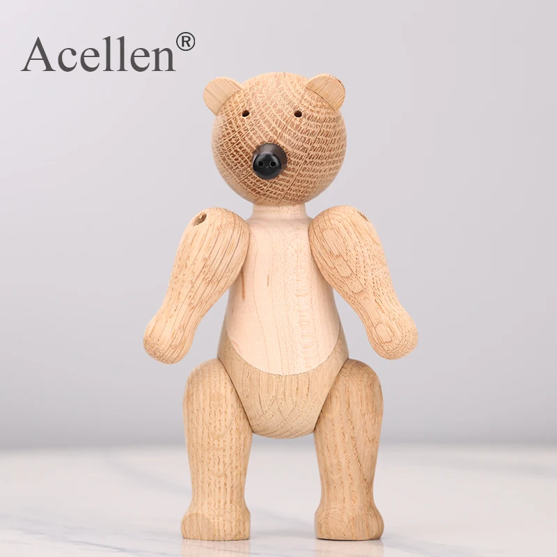 Деревянная фигурка Дании ручной работы медведь детская комната спальня гостиная