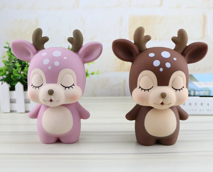 Сказочная копилка с забавным оленем фигурки полимерная для монет рождественские