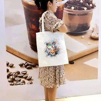 lion tiger shopper handbag bohemia reusable shopping bag storage top handle bags anime shoulder with printing zipper totebag eco