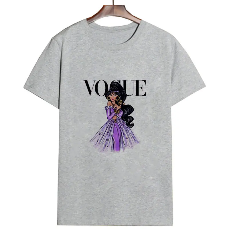 2019 Модные женские топы с короткими рукавами и принтом в виде букв стиле принцессы