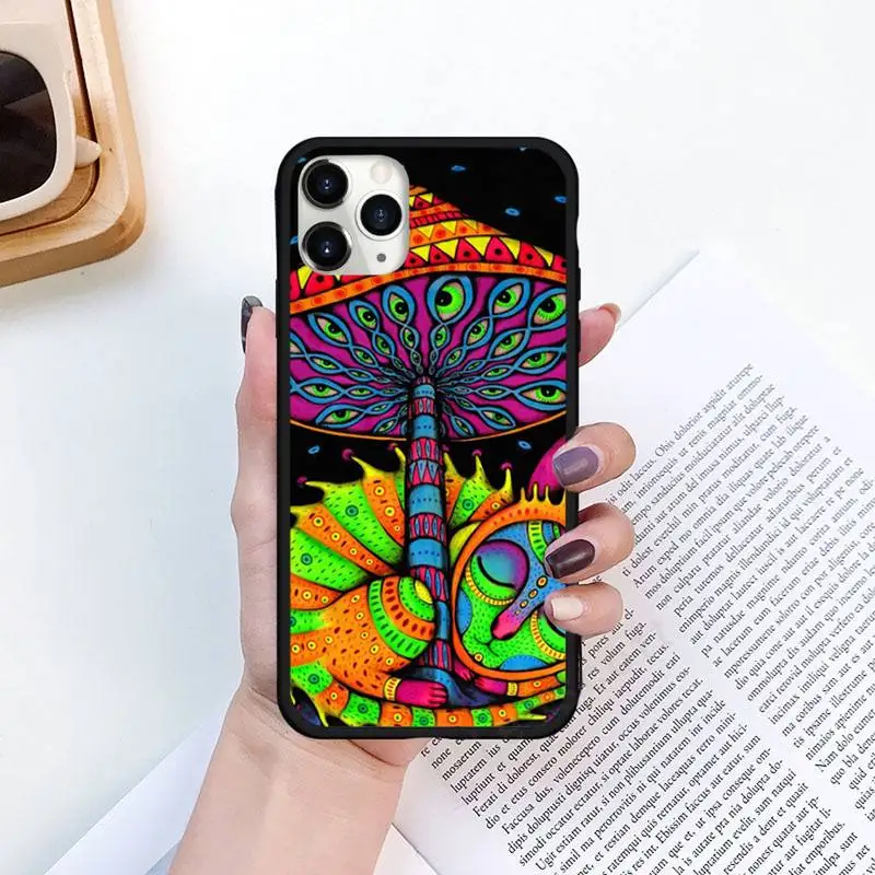 

Colourful Psychedelic Trippy pattern Phone Case for iPhone 11 12 pro XS MAX 8 7 6 6S Plus X 5S SE 2020 XR Luxury brand shell