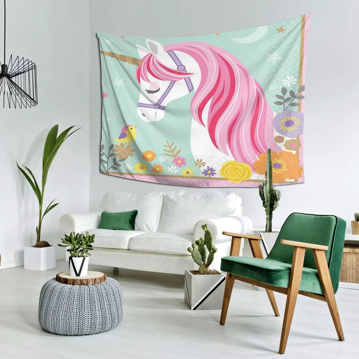 Настенная подвеска в виде единорога богемный маленький художественный декор