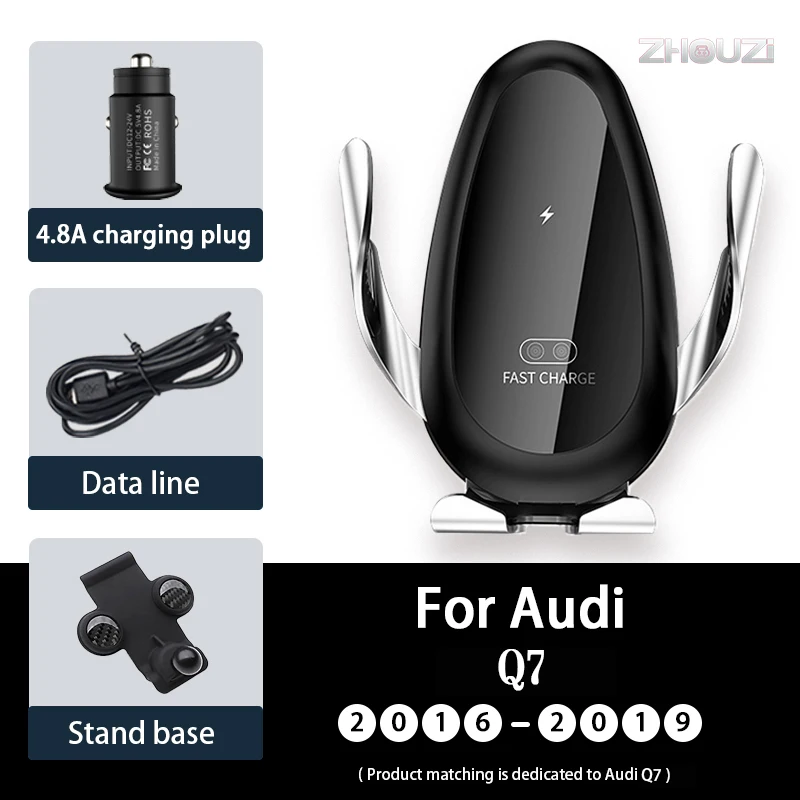 

Car Wireless Charger Car Mobile Phone Holder Air Vent Mounts Gps Stand Bracket For Audi Q7 2016-2019 Car Accessories
