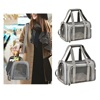 soft pvc pet carrier w handles pet carrying box travel bag collapsible cage for puppy cat rabbit portable escape proof