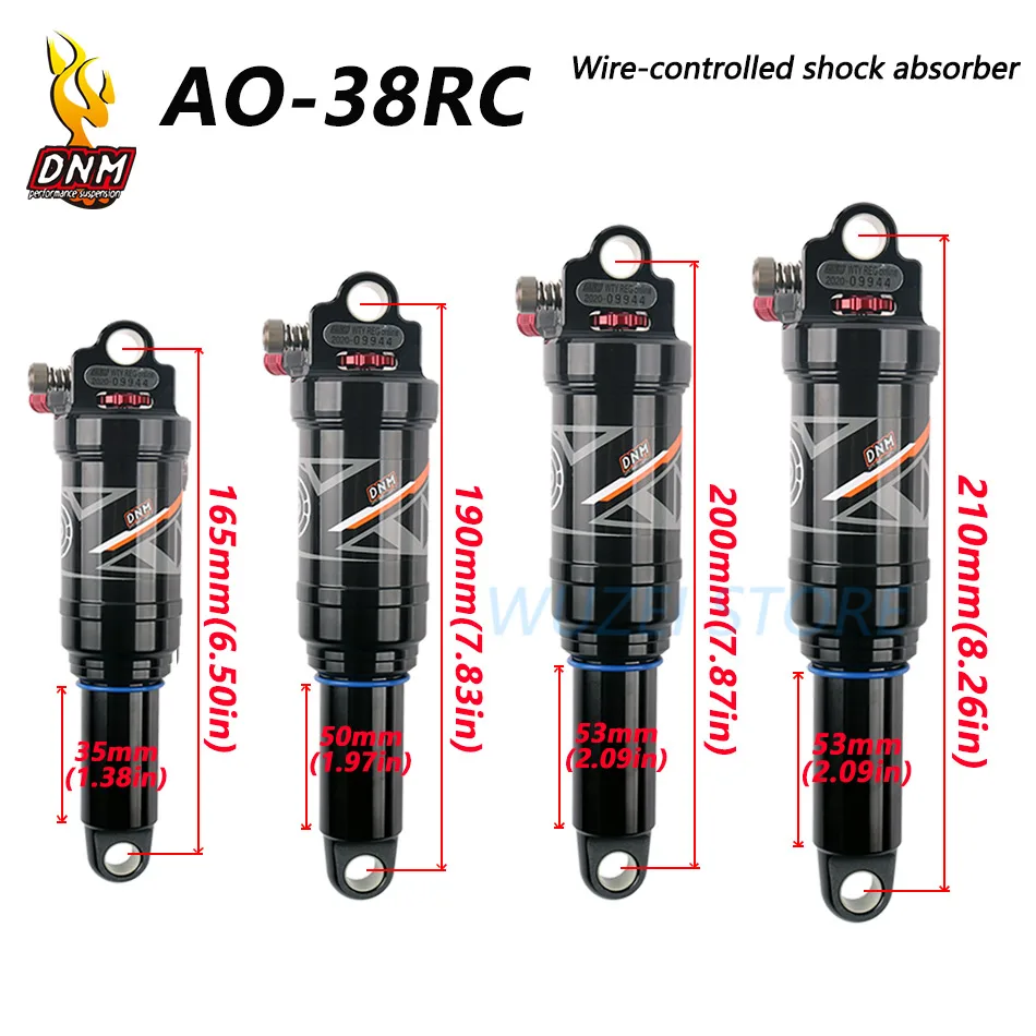 

DNM AO-38RC Mountain Bike Air Rear Shock 165/190/200/210mm MTB Downhill Bicycle Coil Rear Shock Wire Hand Wire Control Parts