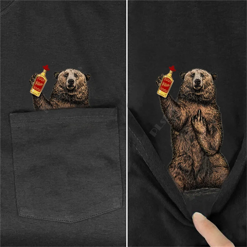 Футболка Мужская/женская с принтом медведя и сварщика из хлопка