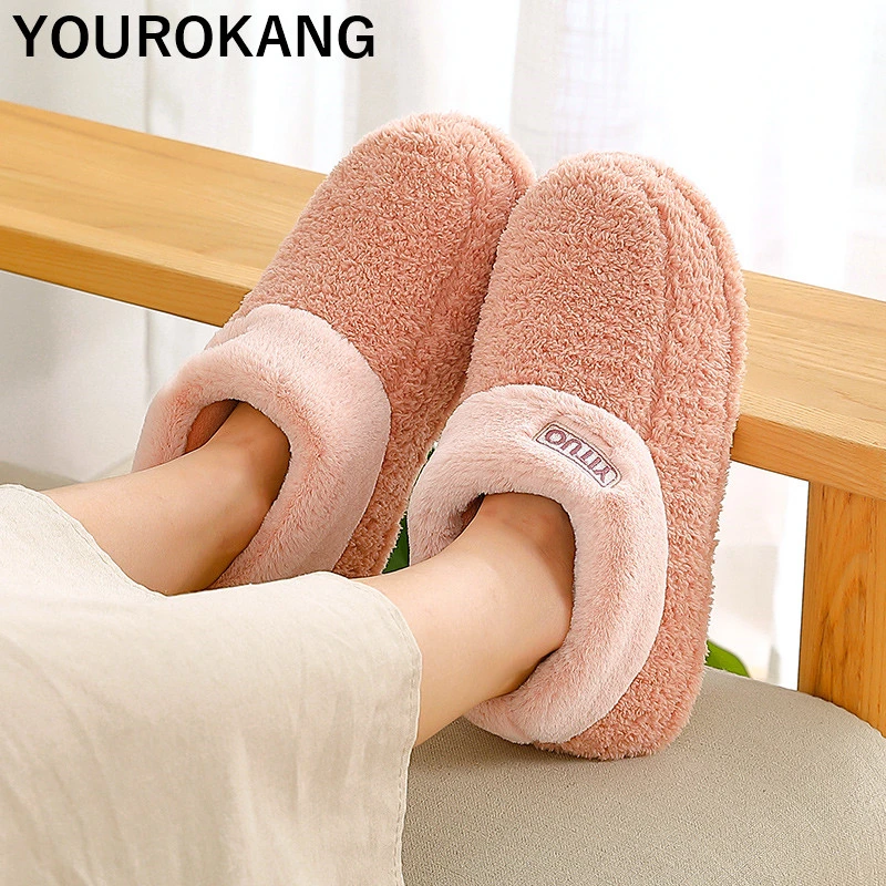 2019 г. Зимняя мужская обувь теплые домашние тапки меховые хлопковые тапочки для