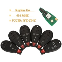 kutery 2345 btn remote car key 434 mhz pcf7953 chip iyz c01c for jeep dodge ram challenger charger magnum for chrysler 300