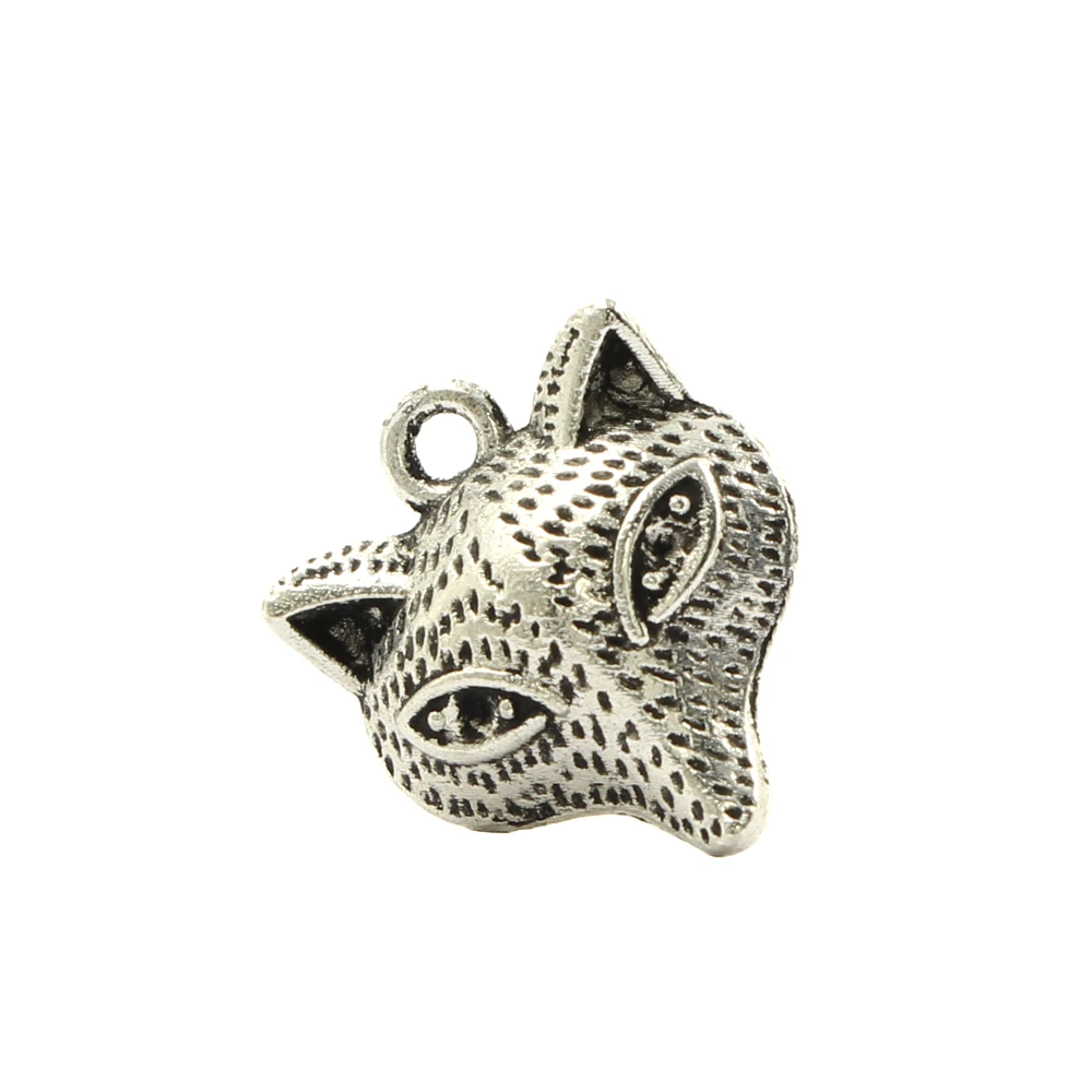 Тибетский серебристый металлический кулон с головой лисы очаровательные