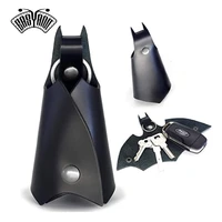easyant handmade universal bat shape keychain car key holder genuine leather case black