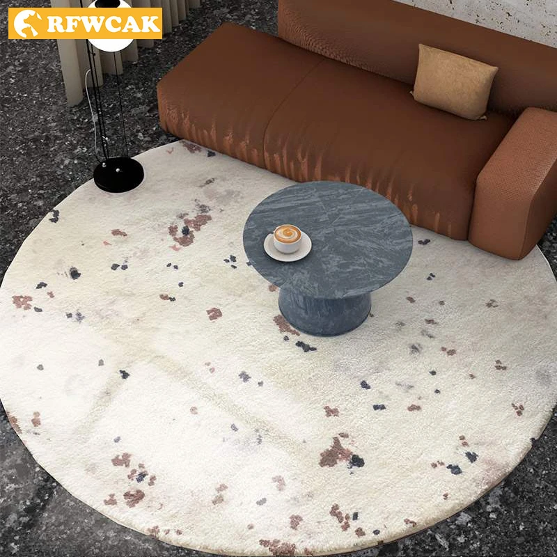 Design Style Meteorite Island Modern Simple Circular Carpet Ins Net Red Hanging Basket Swivel Chair Floor Cushion Light Luxury