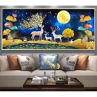 Алмазная 5d живопись, животные, олень, Полный алмаз, пейзаж, луна, новое алмазное шоу, вышивка крестиком, светильник, роскошное украшение для дома, подарок