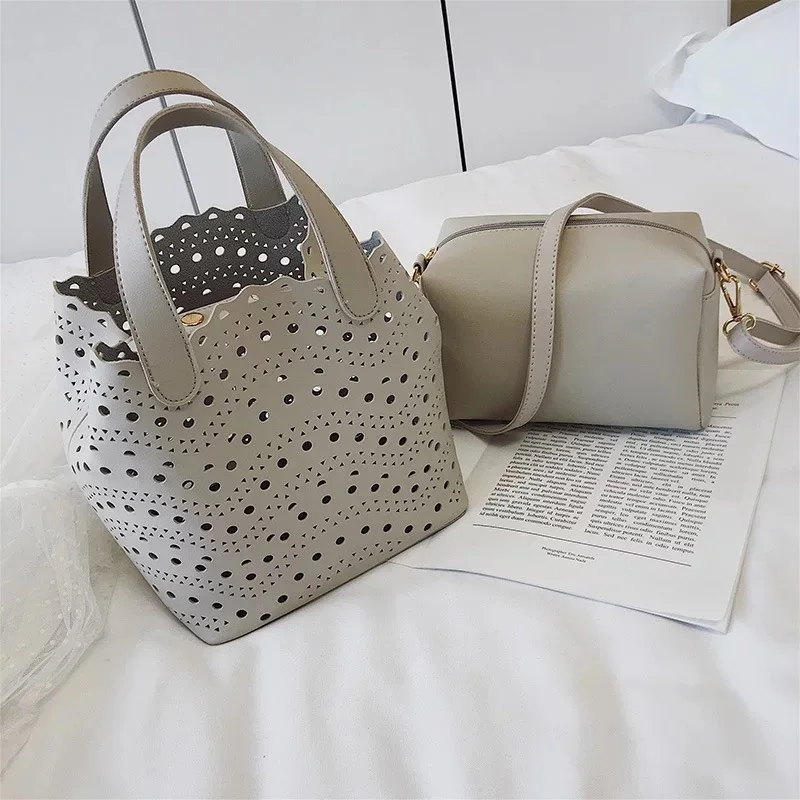 Модная женская Повседневная Сумка-тоут в горошек Дамский композитный саквояж