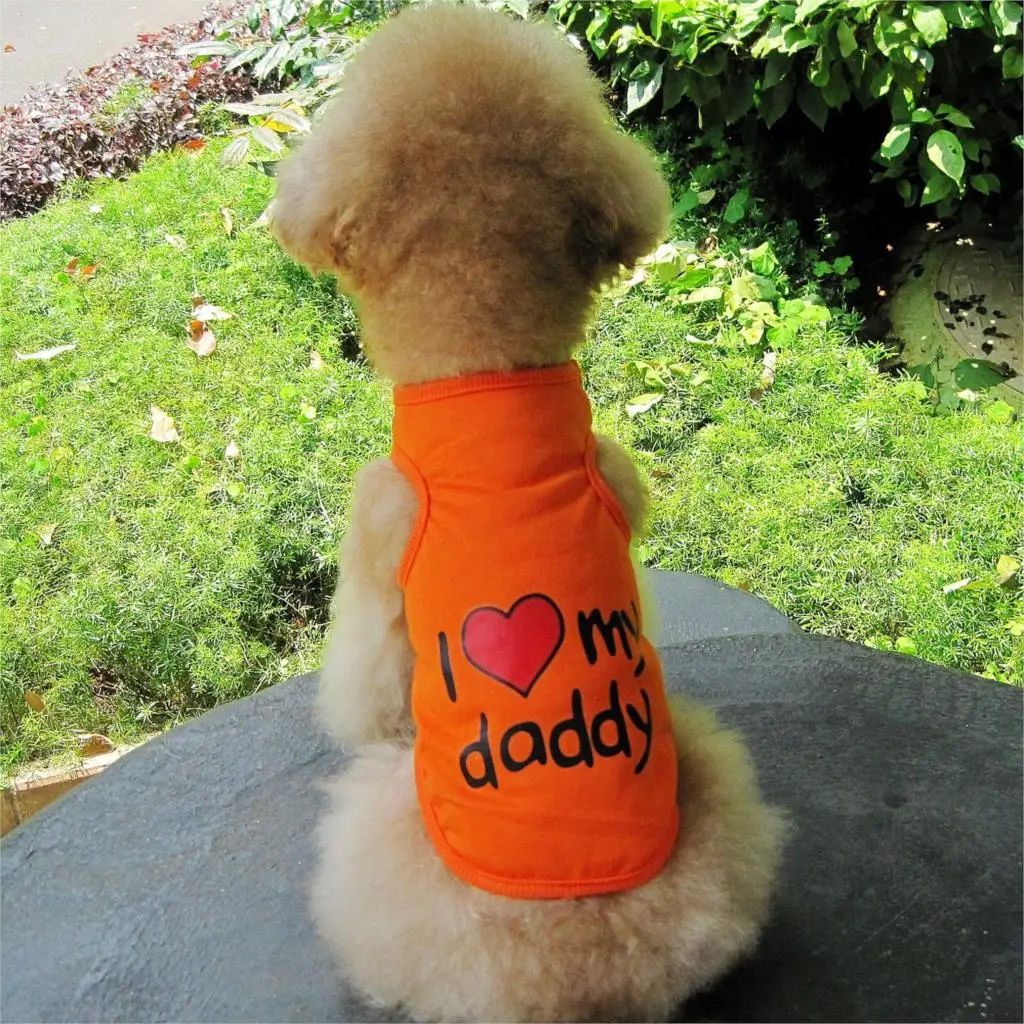 NEW Fashion Cool Clothes Lover Vest T-Shirt for Puppy Dog Cat orange color | Дом и сад