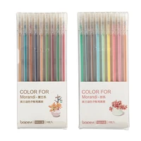 9pcsset cute morandi color pen 0 5mm refills rod kawaii painting journal pen for student school office supplies stationery