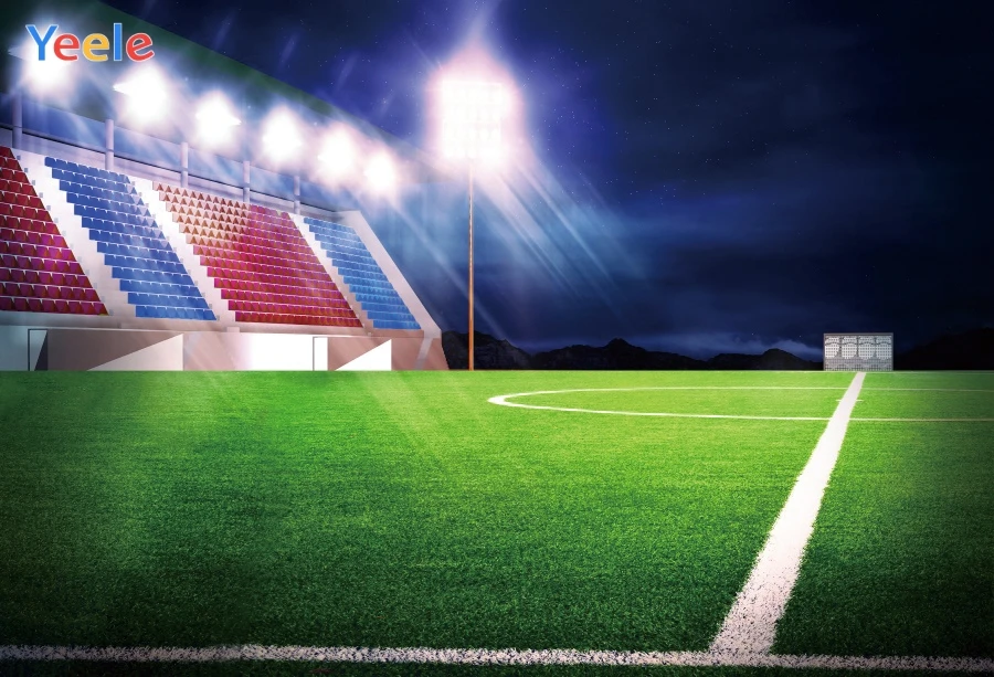 Yeele прожектор для футбольного поля зеленый газон вид фотографии фоны