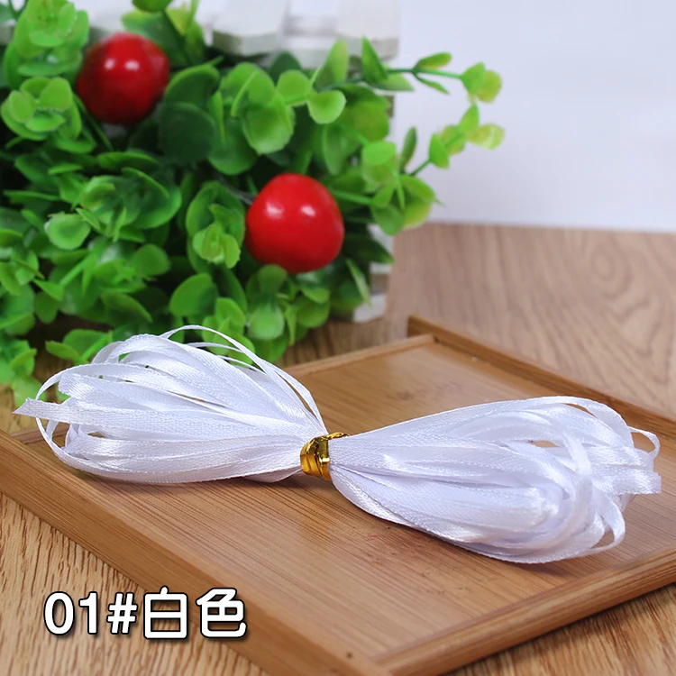 Шелковая атласная лента ручной работы 3 мм 10 метров|Ленты для шитья| |