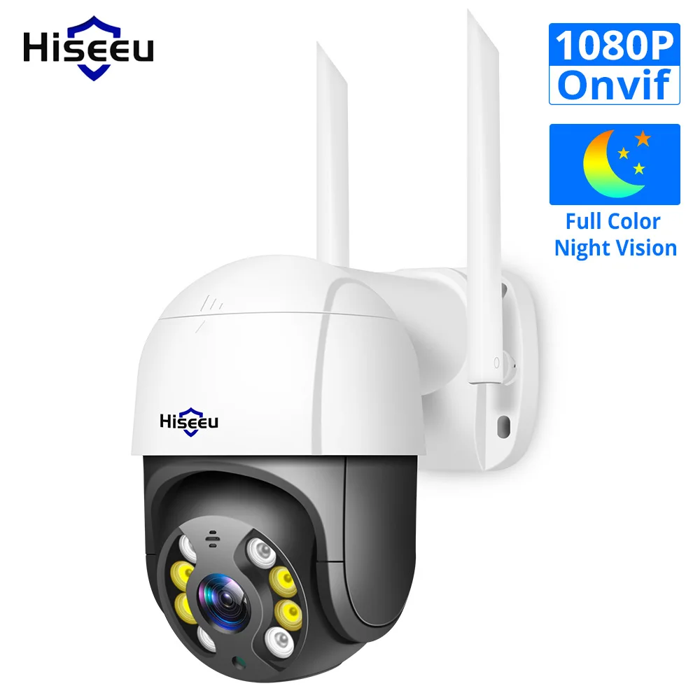 Беспроводная внешняя фотокамера Hiseeu 1080P 5 кратное увеличение PTZ управление IP
