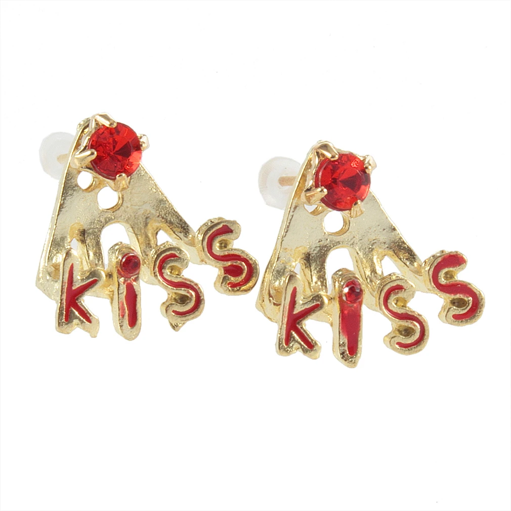 Модный милый Кристалл с буквенным узором серьги гвоздики для девочек влюбленных