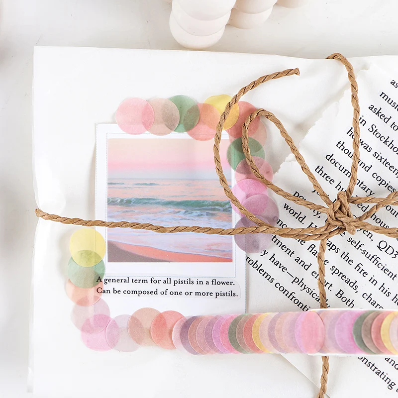 Наклейки для скрапбукинга круглые цветные 100 шт. | Канцтовары офиса и дома