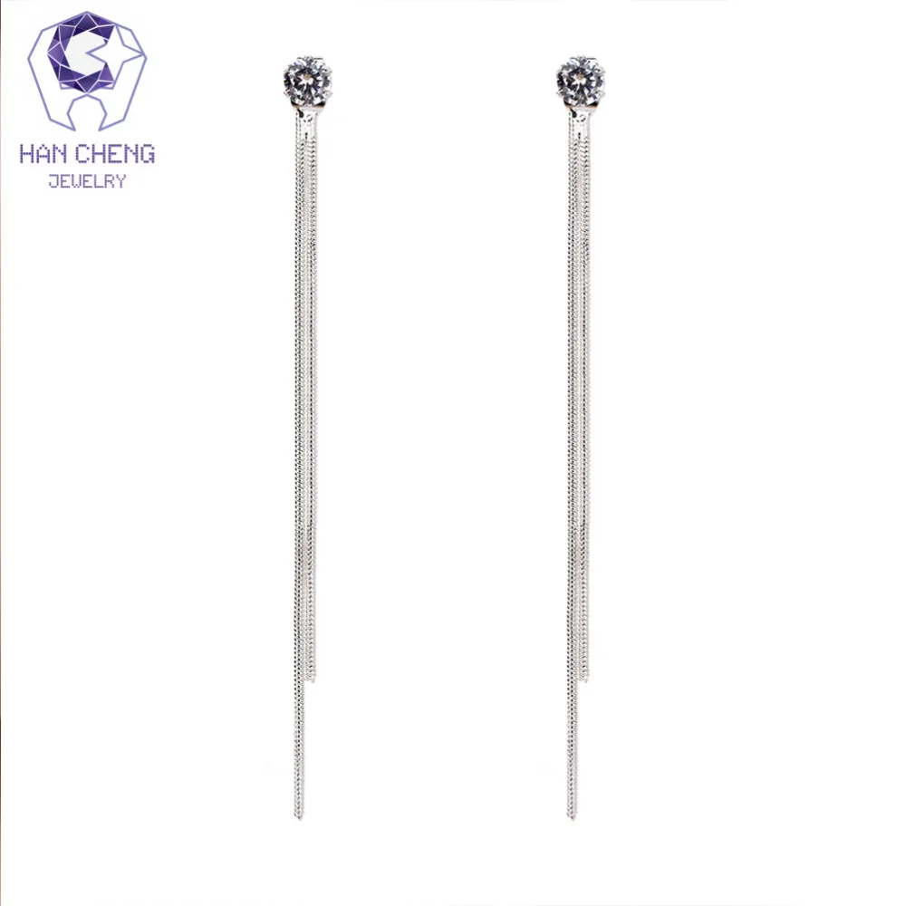 HanCheng Новые Модные посеребренные висячие серьги подвески с драгоценными камнями