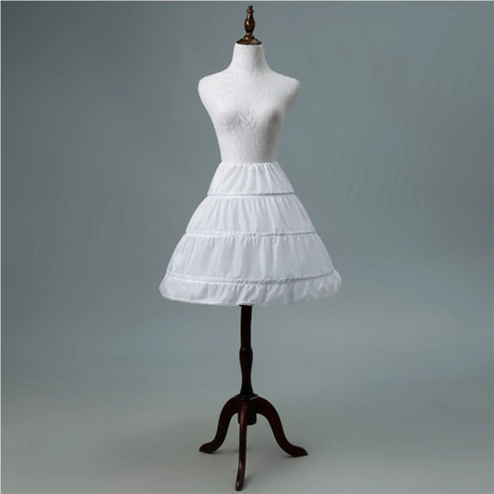 In Stock 3 Hoops One Layer 2019 White A-Line Flower Girl Dress Petticoat Kid Crinoline Underskirt Wedding Accessories | Свадьбы и