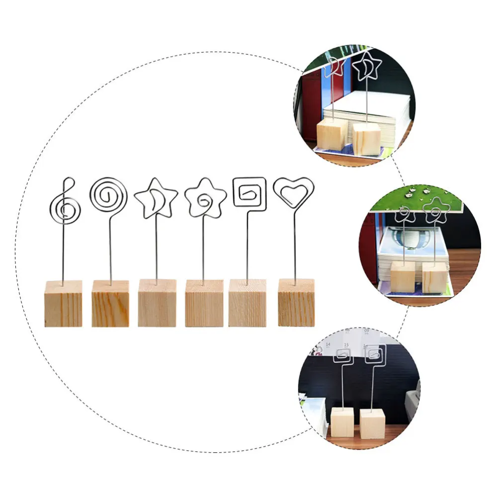 

6pcs Delicate Memo Holders Photo Ornaments Display Clips Message Note Holders