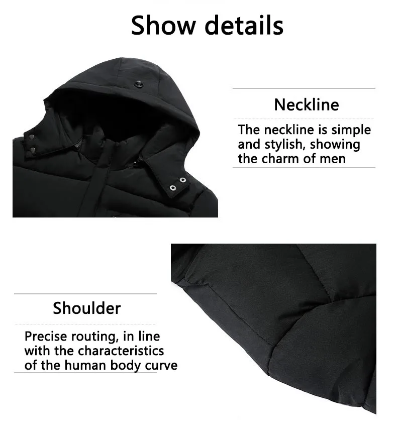 New Men's Winter Down Jacket High Quality Thick Winter Middle-Aged Warm Long Coat Cotton Clothes Men Parkas