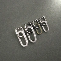 cheny s925 sterling silver october new single buckle earring female european and american mysterious black ear jewelry