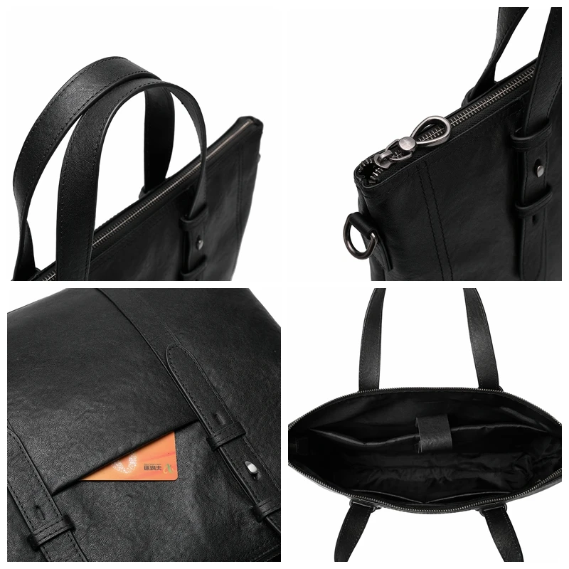 Bison Denim Cowhide Business Briefcase Men Genuine Leather Handbag Men's Messenger Bag Soft Handle Laptop Bags Bolso Hombre