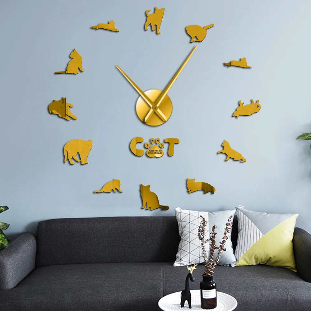 Американский короткошерстный Кот порода с зеркальными цифрами наклейки