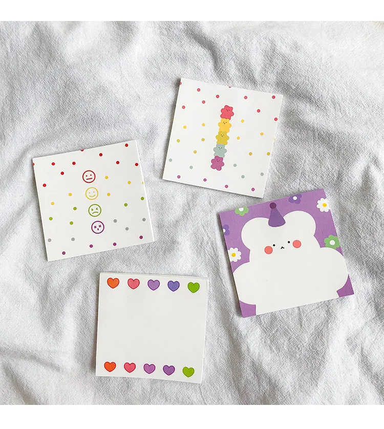 SIXONE 50 листов Ins Floret Candy Bear записная книжка с милыми мультяшными нотами портативная карманная книга слов канцелярские принадлежности kawaii блокнот для заметок