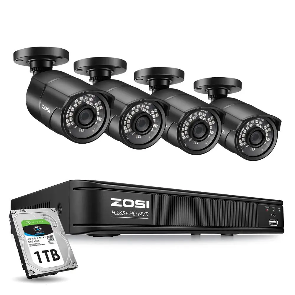 ZOSI 5MP 8CH CCTV видео камеры безопасности наружного ночного видения
