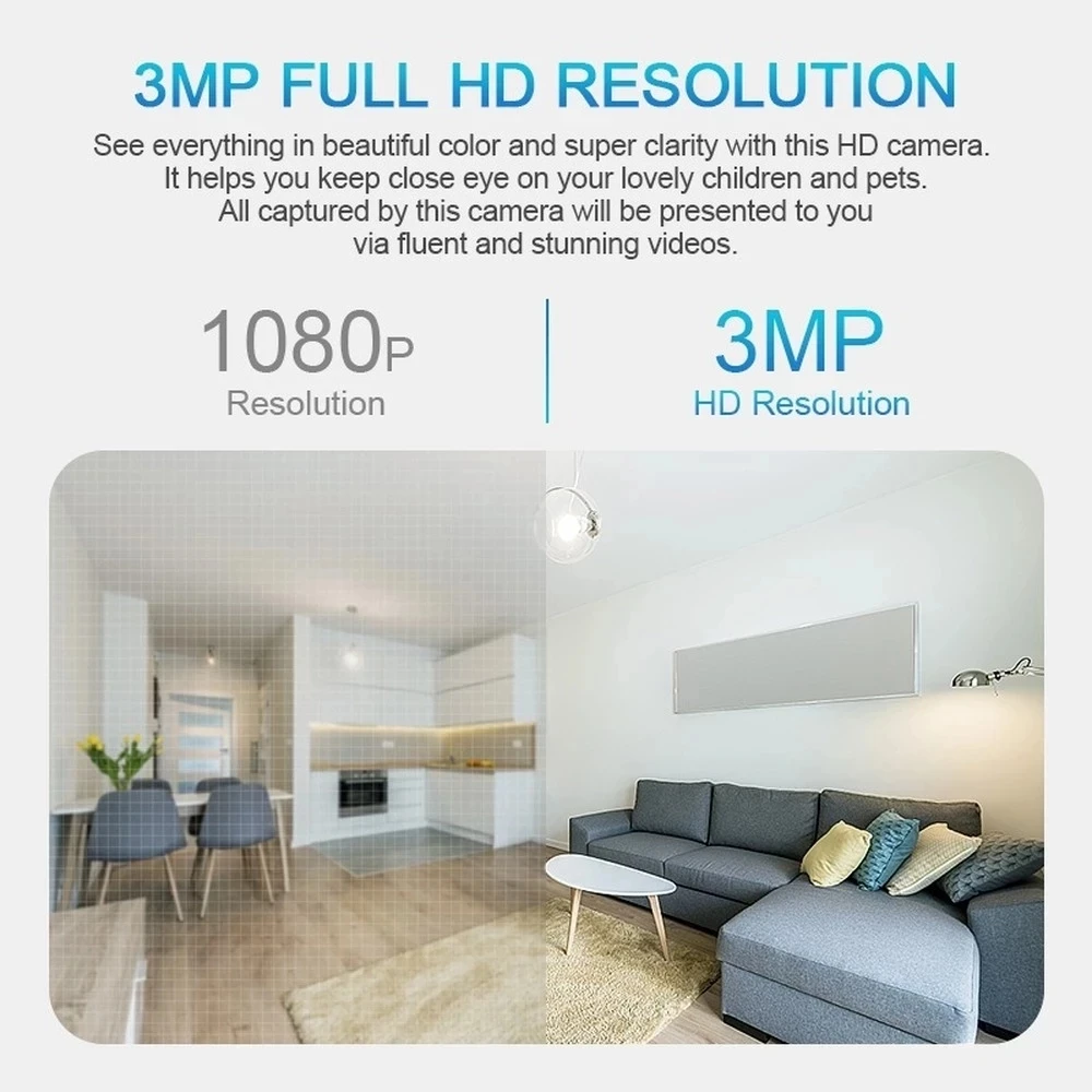 HONTUSEC E27 Wifi лампочка 3MP PTZ камера AI Обнаружение человека двухстороннее аудио YCC365