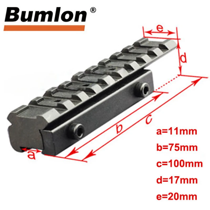 

Tactical Picatinny Rail Adapter 11mm to 20mm For Flashlight Red Dot Scope Sight Extend Mount Hunting Rifle Accessories 1-0001-2