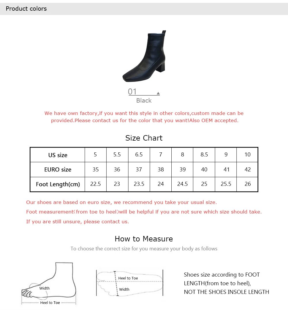 Roni Bouker Autumn Winter High Heels Shoes Woman Square Toe Ankle Boots Women Fashion Flock Leather Booties Female Botas Mujer40