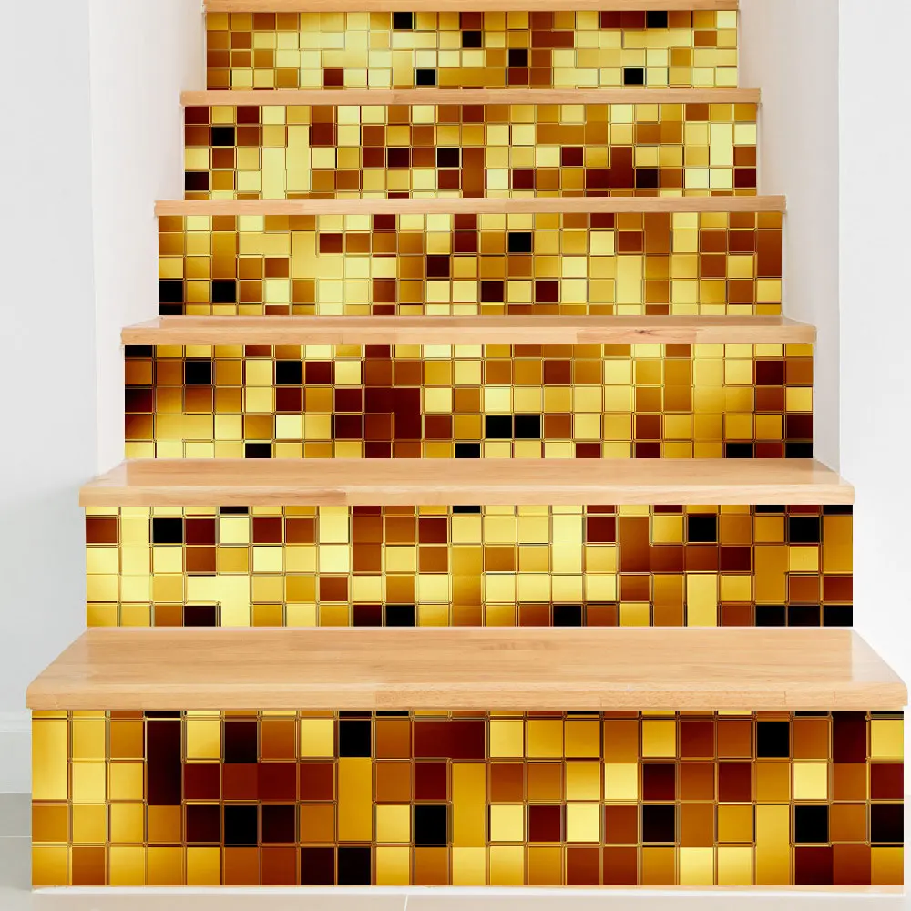 6 шт./компл. DIY 3D наклейки на лестницу стену с мозаикой и лестницей изображением