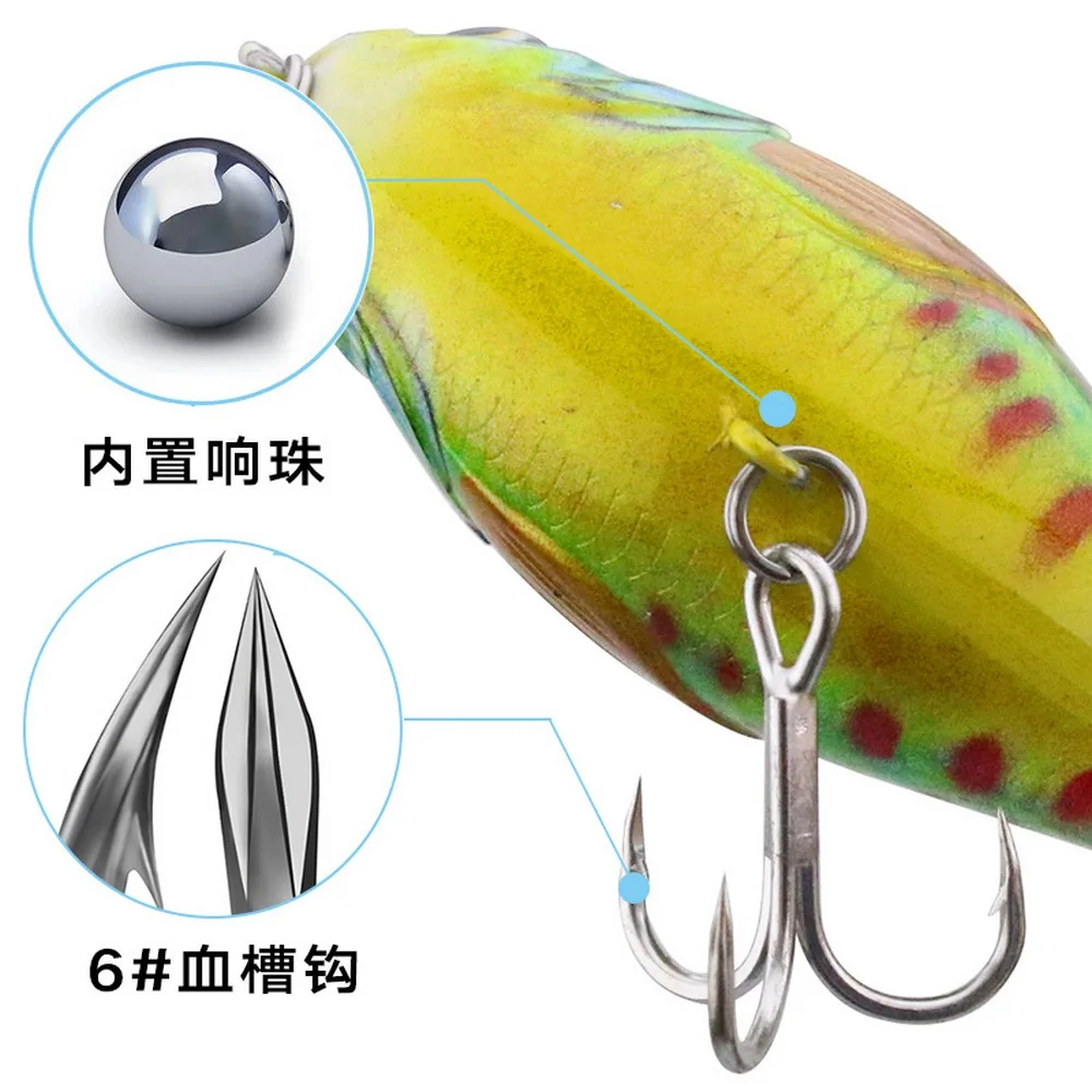 Fishing Lures Pencil Floating Swisher Sequins 16.5G 6Cm Hardbait Simulation Spin The Tail Jighead Water Droplets YE0155 enlarge