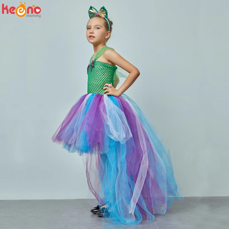 Платье-пачка детское летнее с юбкой-годе цветочным принтом | Детская одежда и