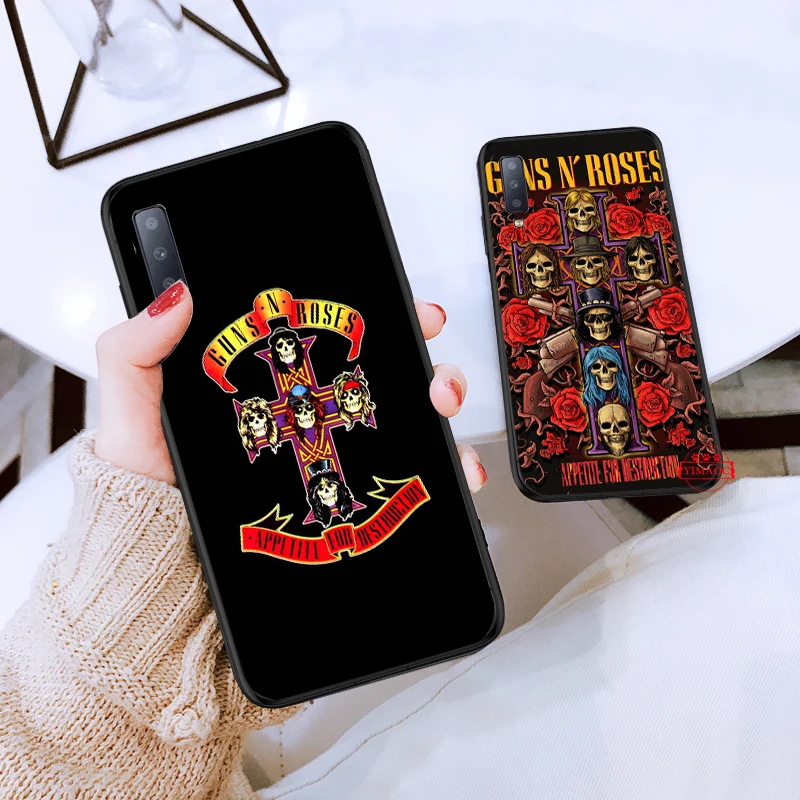 Guns n roses Silicone Case for Samsung A3 A5 A10S A30S A50S A6 Plus 2018 A7 A8 A9 A10 A30 A40 A50 A60 A70 J6 |