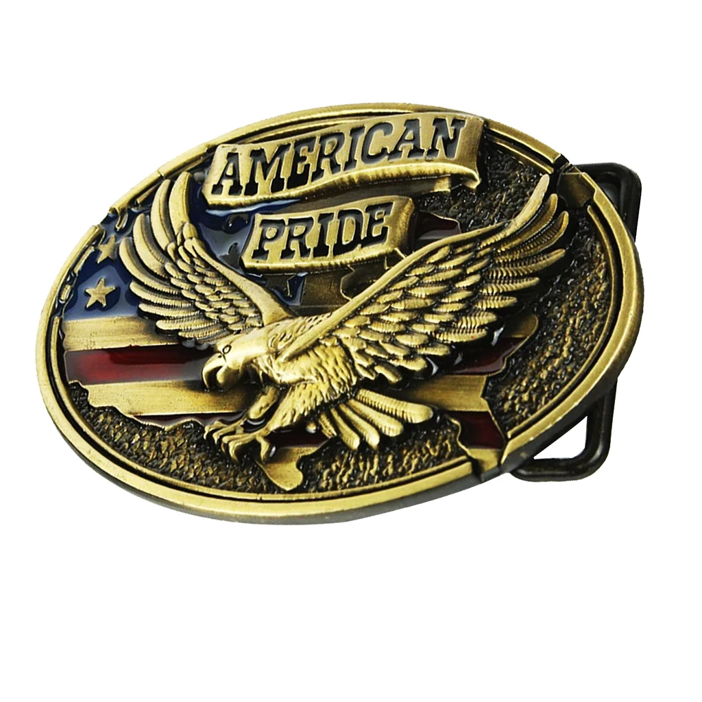 

Antique Design Engraved Golden Eagle American Pride Belt West